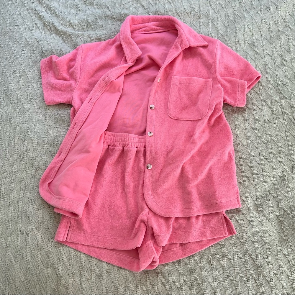 Pink Terry cloth set